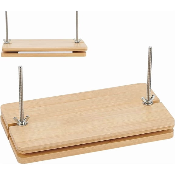 9.3x5.9inch Wooden Book Press Portable Book Binding Flat Paper Press for Bookbinding Supplies Home Office BurlyWood