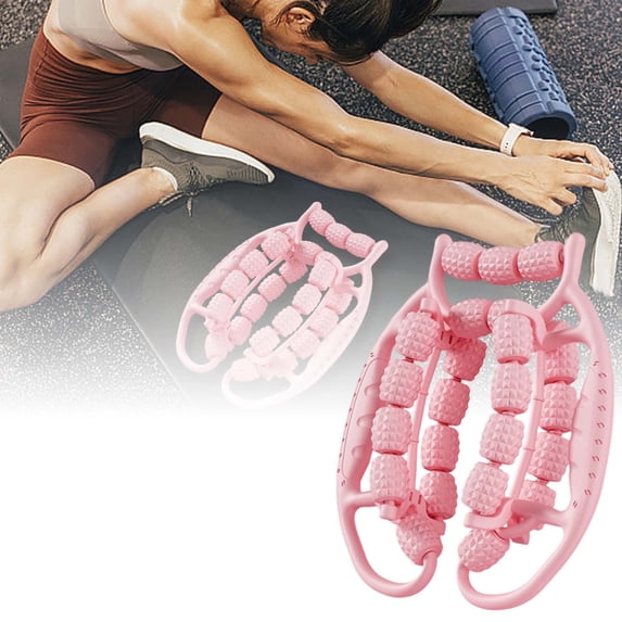 9.4*10.6 Inch 23 Wheels Massage Roller, 360° Muscle Roller Massager for Leg Calf Thigh Wrist Hand Foot, Circular Leg Clamp Manual Muscle Roller Tool for Deep Tissue Relaxation, Home Gym Office Use