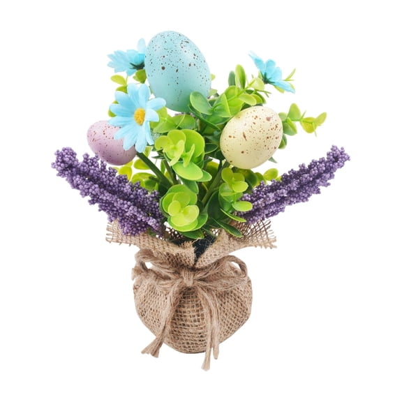 9.4" Artificial Flowers Easter Eggs Decorations, Simulated Plant Flower Egg for Home Farmhouse Office Table Centerpieces Shelf Decor