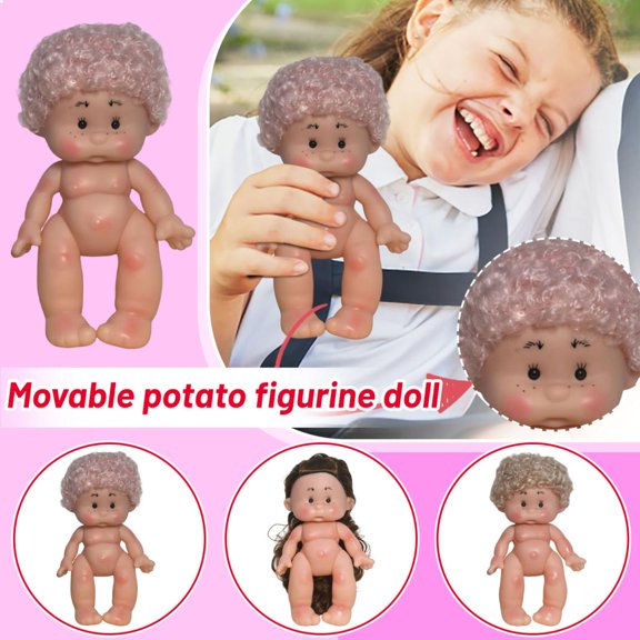 9.4 Inch Brown Handmade Posable Potato Doll Figurine, Collectible Lifelike Detailed Figure Toy, Handmade Desktop Decoration Gift For Family And Collectors