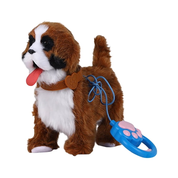 9.4 Inch Electric Walking Dog Plush – Stuffed Animal with Leash and Music,Interactive Toy