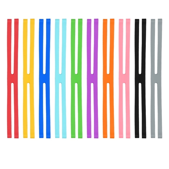 9.4 x 0.8 Inch 10 Pcs Silicone Elastic Rubber Wrapping Bands, Multi-Colors