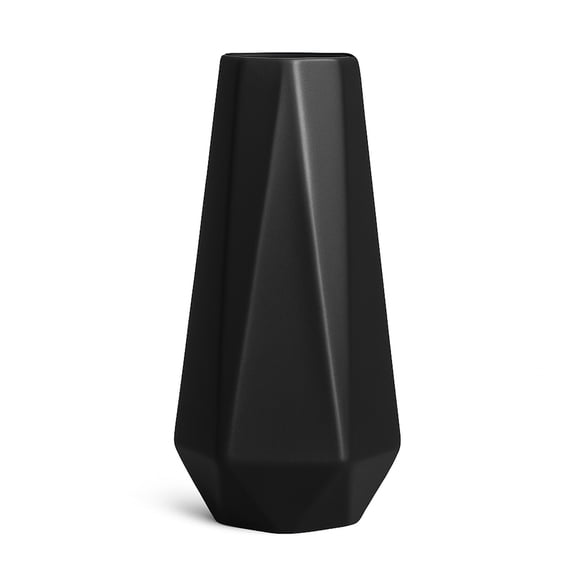 9.44 Inch Geometric Polygon Ceramic Vase 5 Color Options Modern Minimalist Decorative Vase for Living Room Entryway Dining Table and Home Office