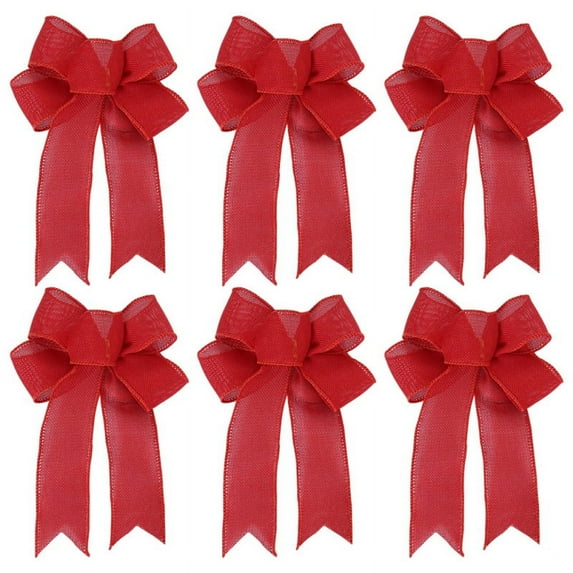 9.45 Inch Christmas Tree Topper-6PCS Bow Bundle