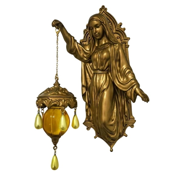 9.45" Vintage Art Wall Lamp Resin Statue Decorative Wall Sconce Retro Home Decor Lighting Fixture Photography Props Unique Wall Art D