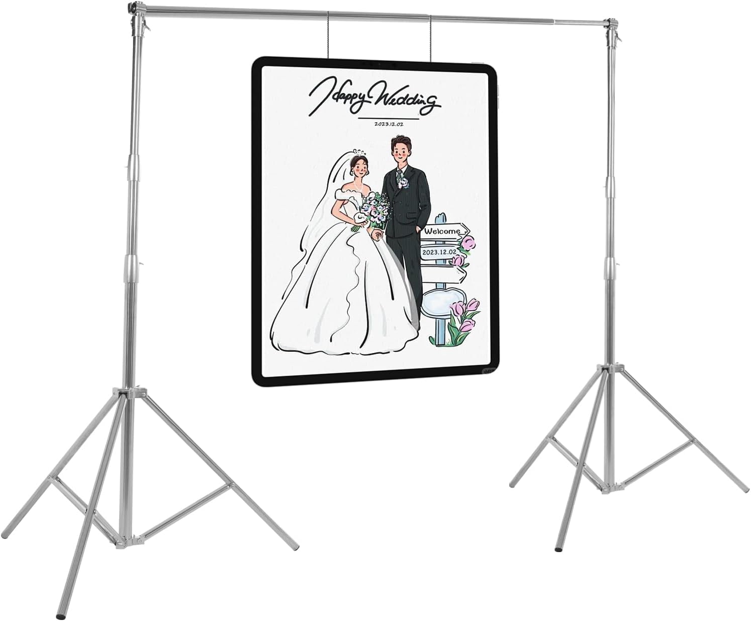 9.45x9.84ft Photo Backdrop Stand, Heavy Duty Adjustable Background ...