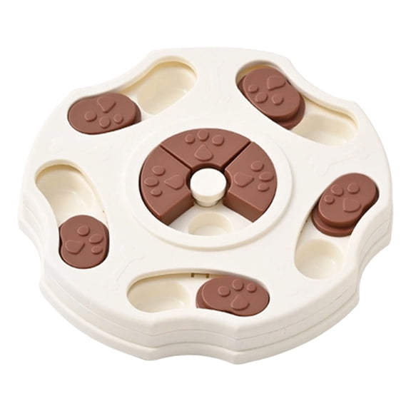 9.4in Interactive Plastic Sniffing Slow Feeder Tray Puzzle Food Dispenser Mental Stimulation Enrichment Bowl For Small Medium Large Dogs Cats White