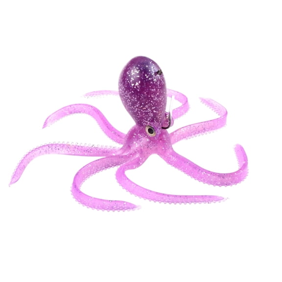9.4in Lure Soft Bait Octopus Squid with Integrated Hook, Simulation Artificial Bait for Boat and Sea Fishing, Realistic Gear for Saltwater Angling, Purple