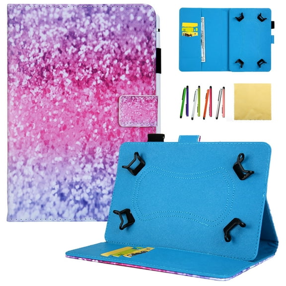 9.5 - 10.5 Universal Tablet Cover, Allytech PU Leather Flip Wallet Case Smart Folio Stand Cover for Samsung Galaxy Tab A 10.1 Tab E 9.6 Tab S4 10.5/ Lenovo Tab/ Fire HD 10 and More, Colorful Diamond