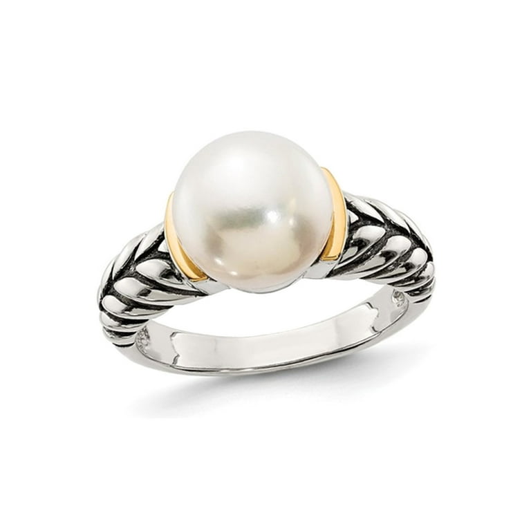 Sterling Silver Ornate Cultured Freshwater Pearl Ring Sterling Silver Ornate Cultured Freshwater Pearl Ring