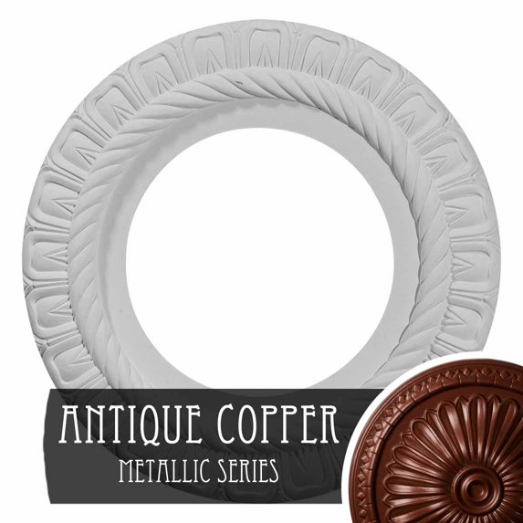 9 5/8"OD x 1"P Springtime Ceiling Medallion, Hand-Painted Antique Copper