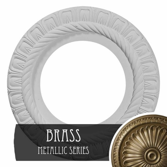 9 5/8"OD x 1"P Springtime Ceiling Medallion, Hand-Painted Brass