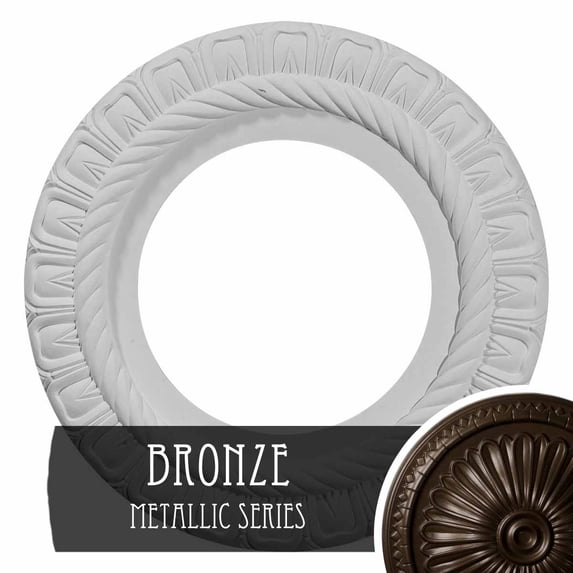 9 5/8"OD x 1"P Springtime Ceiling Medallion, Hand-Painted Bronze