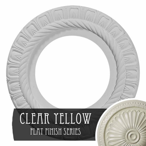 9 5/8"OD x 1"P Springtime Ceiling Medallion, Hand-Painted Clear Yellow