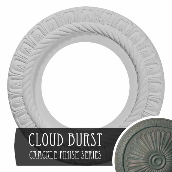 9 5/8"OD x 1"P Springtime Ceiling Medallion, Hand-Painted Cloud Burst Crackle
