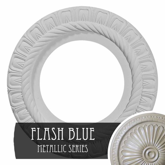 9 5/8"OD x 1"P Springtime Ceiling Medallion, Hand-Painted Flash Blue
