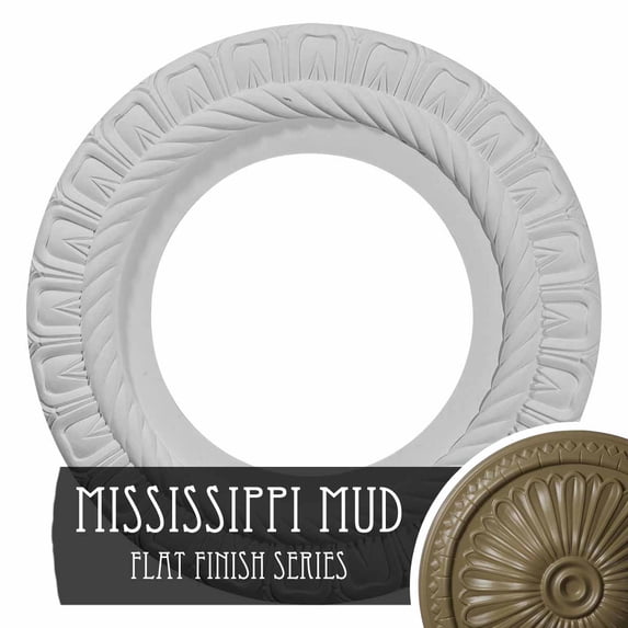9 5/8"OD x 1"P Springtime Ceiling Medallion, Hand-Painted Mississippi Mud