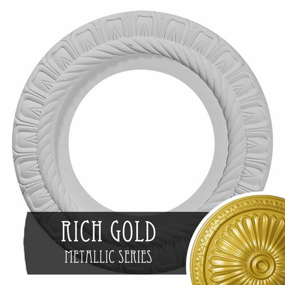 9 5/8"OD x 1"P Springtime Ceiling Medallion, Hand-Painted Rich Gold