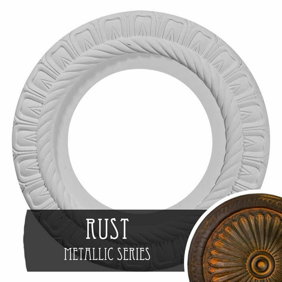 9 5/8"OD x 1"P Springtime Ceiling Medallion, Hand-Painted Rust