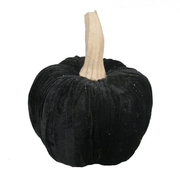 9.5" Black Velvet Pumpkin Large, for Holiday Halloween Decor