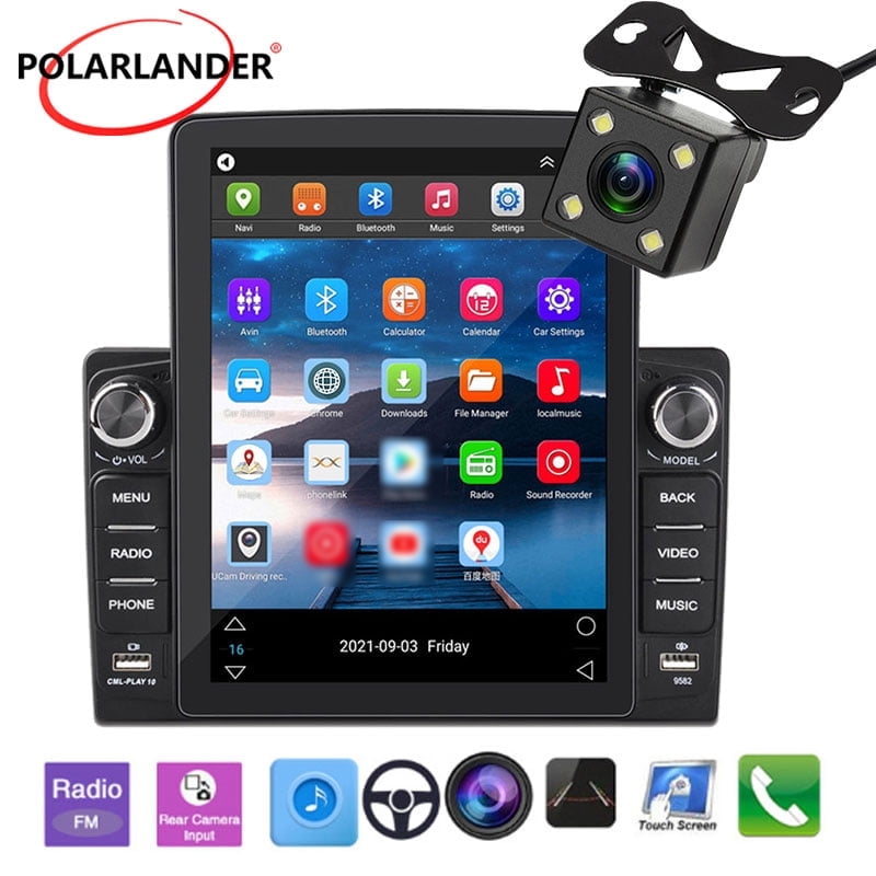 Protable Radio Rear View 9.5'' Car Stereo With Rear View Camera 2 DIN Android 10.1 GPS ...