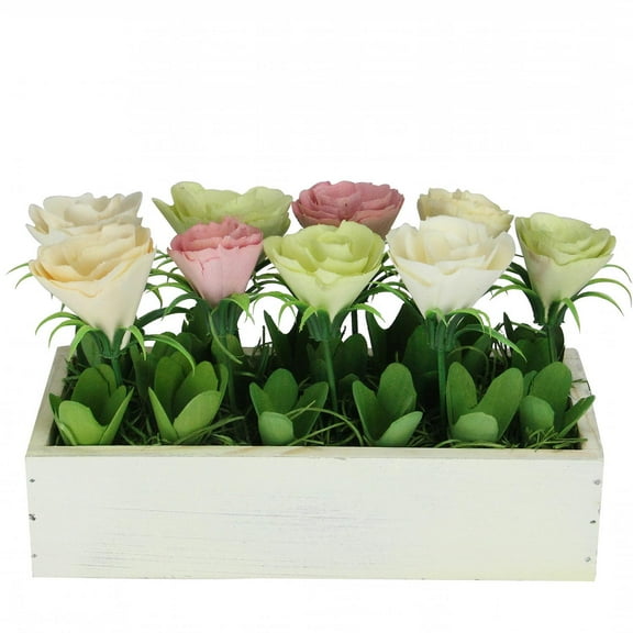 9.5" Colorful Springtime Artificial Flowers in Small Decorative Flower Pot