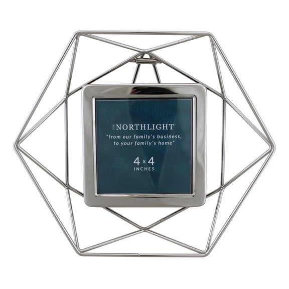 Northlight Contemporary Hexagonal Picture Frame - for a 4" x 4" Photo - 9.5" - Silver