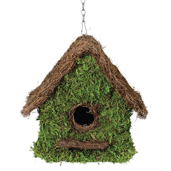 9.5" Decorative Moss Birdhouse by Ashland  - Spring Floral for Crafting and Home Decor