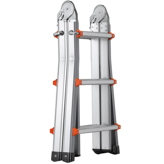 9.5 FT Aluminum Telescoping A Frame Ladder Compact Portable Multi Function for RV Homework Stairs Indoor Outdoor Roof 330lb Load Capacity