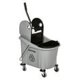 thumbnail image 1 of 9.5 Gallon (38 Quart) Mop Bucket with Wringer Cleaning Cart, 4 Moving Wheels, 2 Separate Buckets, & Mop-Handle Holder, Grey, 1 of 9