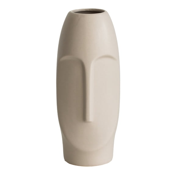 9.5" H Decorative Ceramic Abstract Face Modern Statue Sculpture Flower Centerpiece Vase