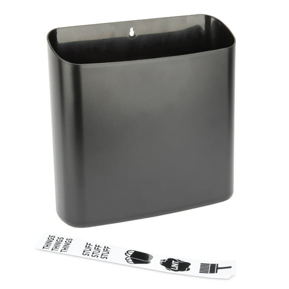 9.5” H x 9.5” W x 3” D Black Lint Bin with Magnetic Back
