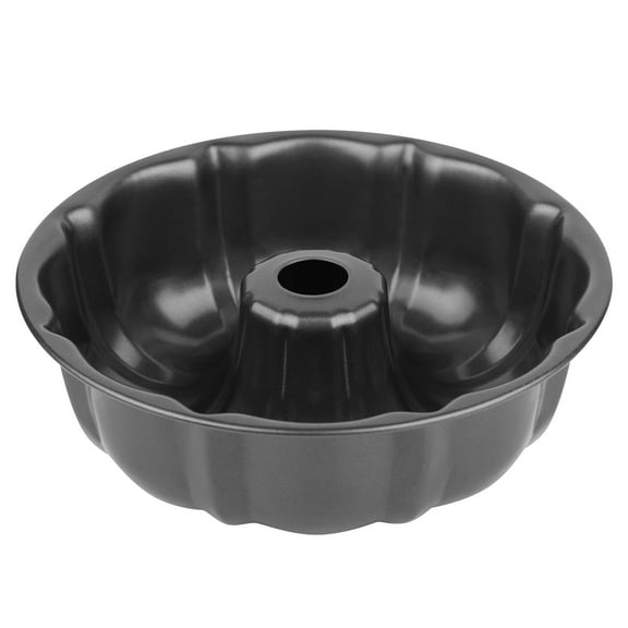 9.5" Heavy Duty Non Stick Baking Pan, Carbon Steel Round Tube Mold for Pound Cake, Flan, Donut Cake, Versatile Oven Safe Bakeware Black