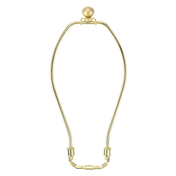 9.5 Inch Lamp Harp Kit with 17.5mm Solid Brass Ball Finial, 1 Set Heavy Duty Bracket with Standard Saddle & Finial Detachable Shade Holder for Table Floor Lamps, Gold