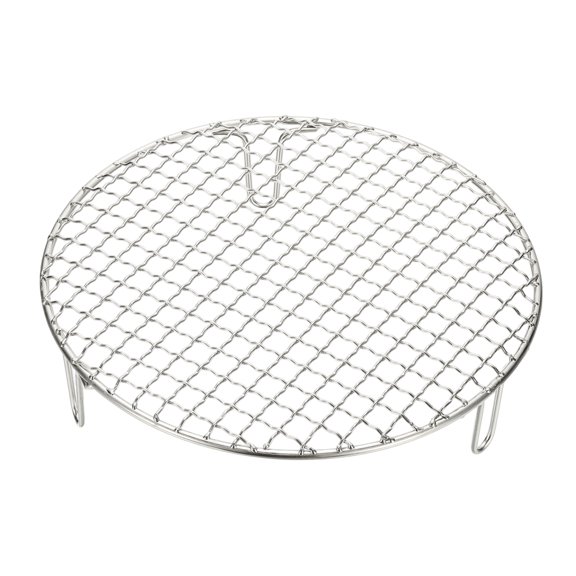 9.5 Inch Round Cooking Rack, Stainless Steel Canning Racks with Legs, Barbecue Mesh Grill for Baking Cooling Steaming Cookware