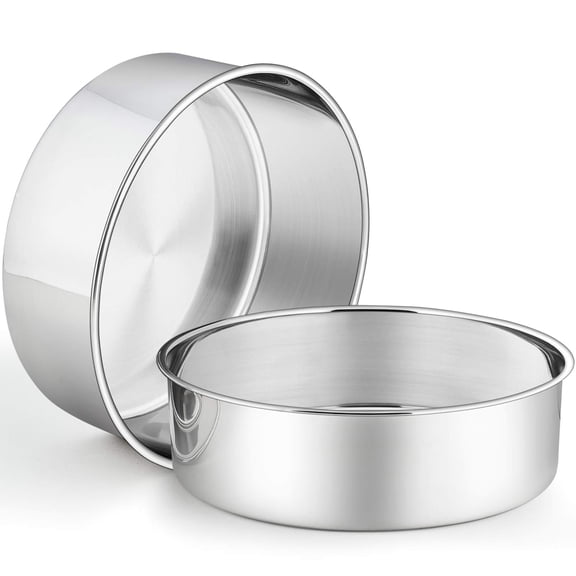 9.5 Inch Round Stainless Steel Cake Pan Set, 2 Pack