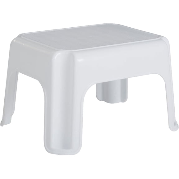 9.5-Inch Small White Plastic Square Step Stool  Non-Slip, Stable, Lightweight, and Durable; Suitable for Both Children and Adults for Home Use