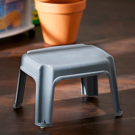 9.5 Inch Tall Plastic 1 Step Stool, Portable Single Level Step Ladder Foot Stool for Kitchen, Bathroom, Bedroom, and Garage (6 Pack)