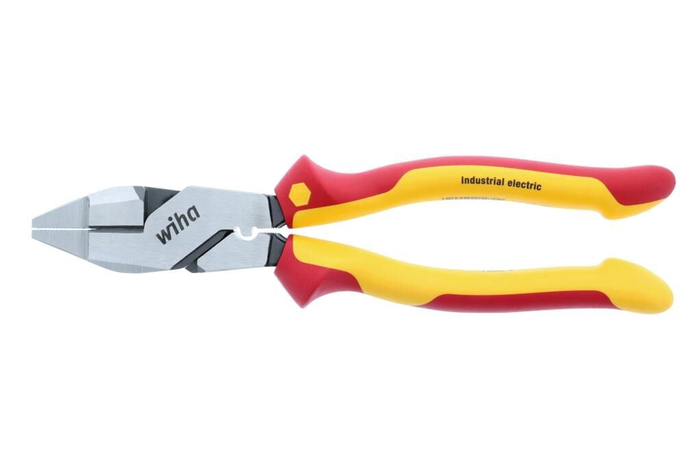 9.5" Insulated Industrial NE Style Lineman’s Pliers with Crimpers - Wiha Tools 32948