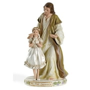 9.5" Jesus With Praying Girl Figurine Josephs Studio by Roman