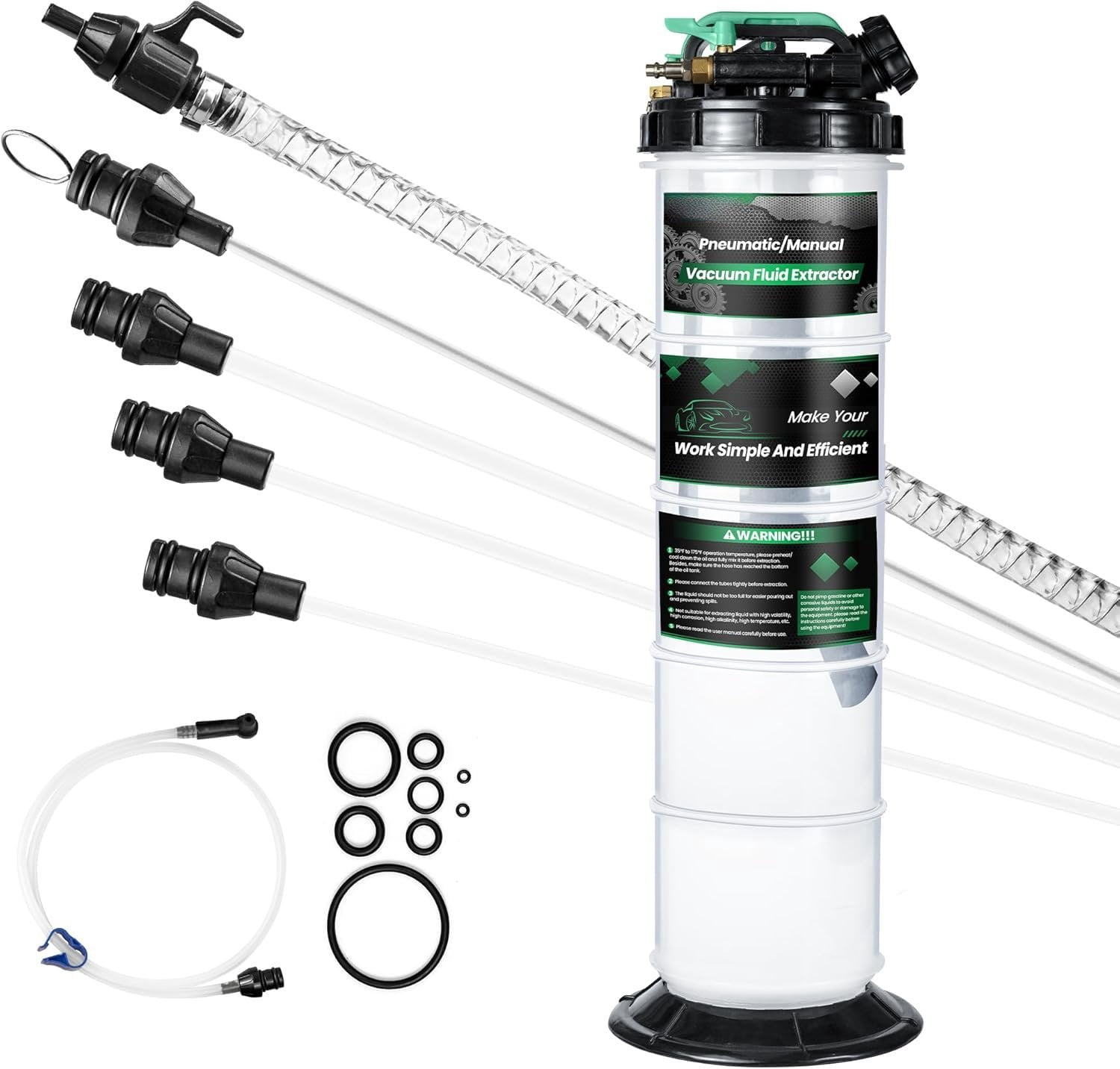 9.5 L/2.5 Gallon Oil Extractor Pump Pneumatic/Manual, Fluid Extractor ...