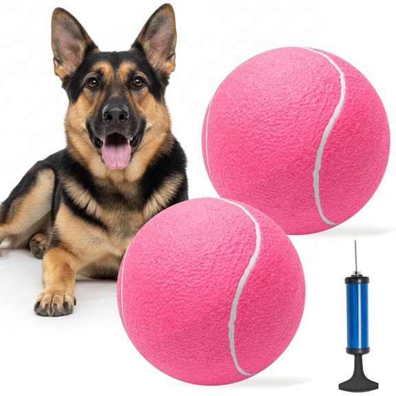 9.5" Large Tennis Balls (2-Pack), Inflatable with Pump