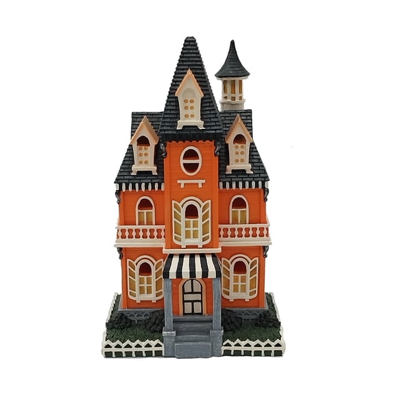9.5" Orange Haunted House LED Mini Decoration by Ashland
