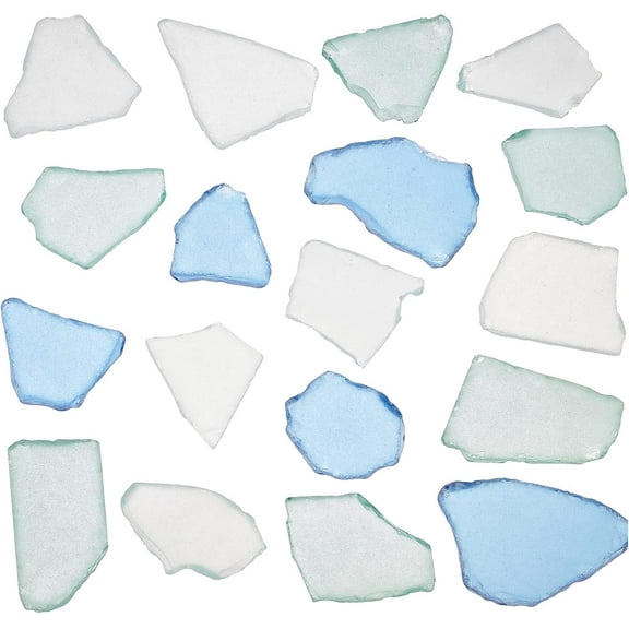 9.5 Ounce Sea Glass Pieces Flat Frosted Sea Glass Crushed Glass Vase Filler Tumbled Ocean Glass Chip