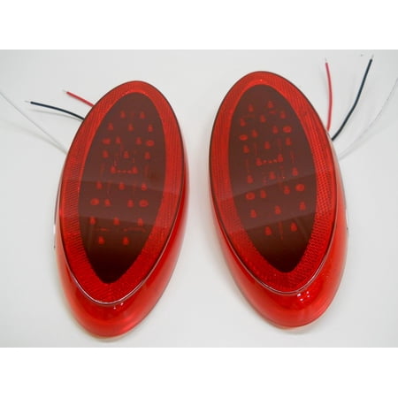 9.5" Oval Red LED 003-85 RV Camper Trailer Stop Turn Brake Tail Lights / Reflex
