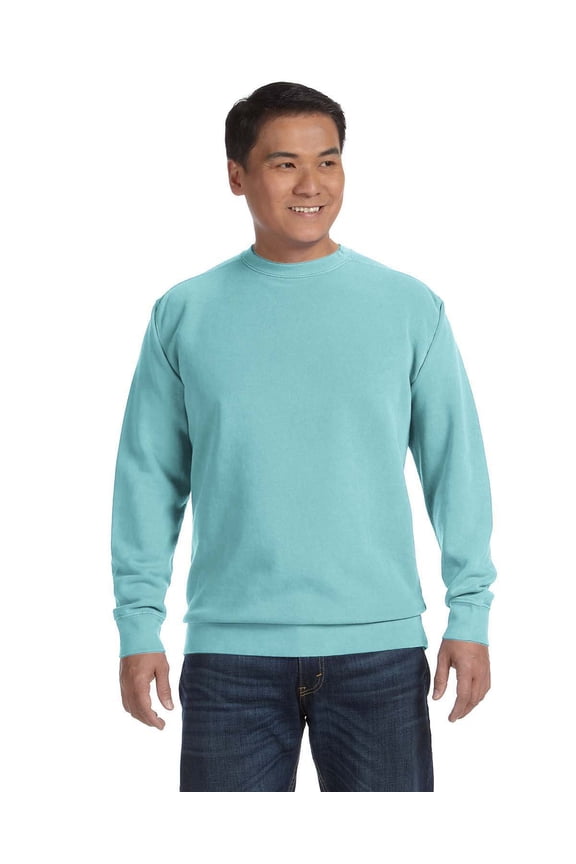 9.5 Oz. Garment-Dyed Fleece Crew , 1566 , CHALKY MINT , Small