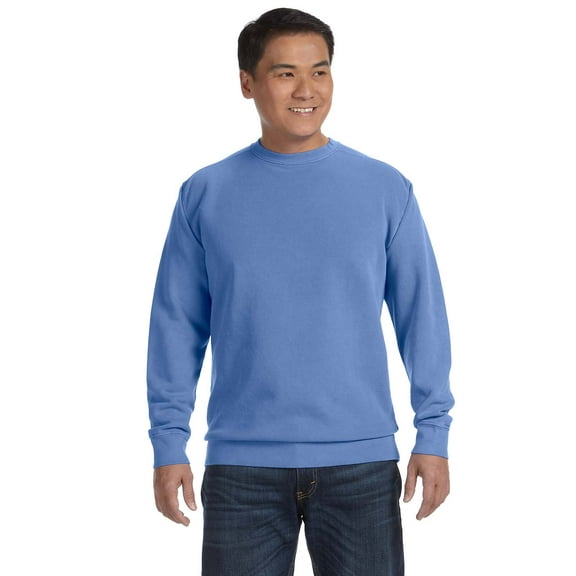 9.5 Oz. Garment-Dyed Fleece Crew , 1566 , FLO BLUE , XXX-Large