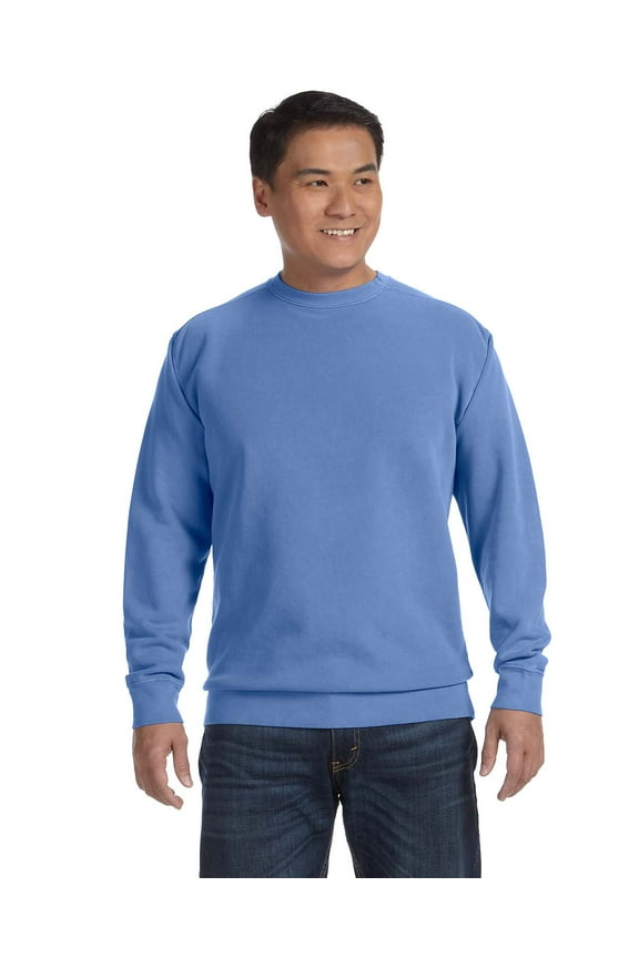 9.5 Oz. Garment-Dyed Fleece Crew , 1566 , FLO BLUE , XXX-Large