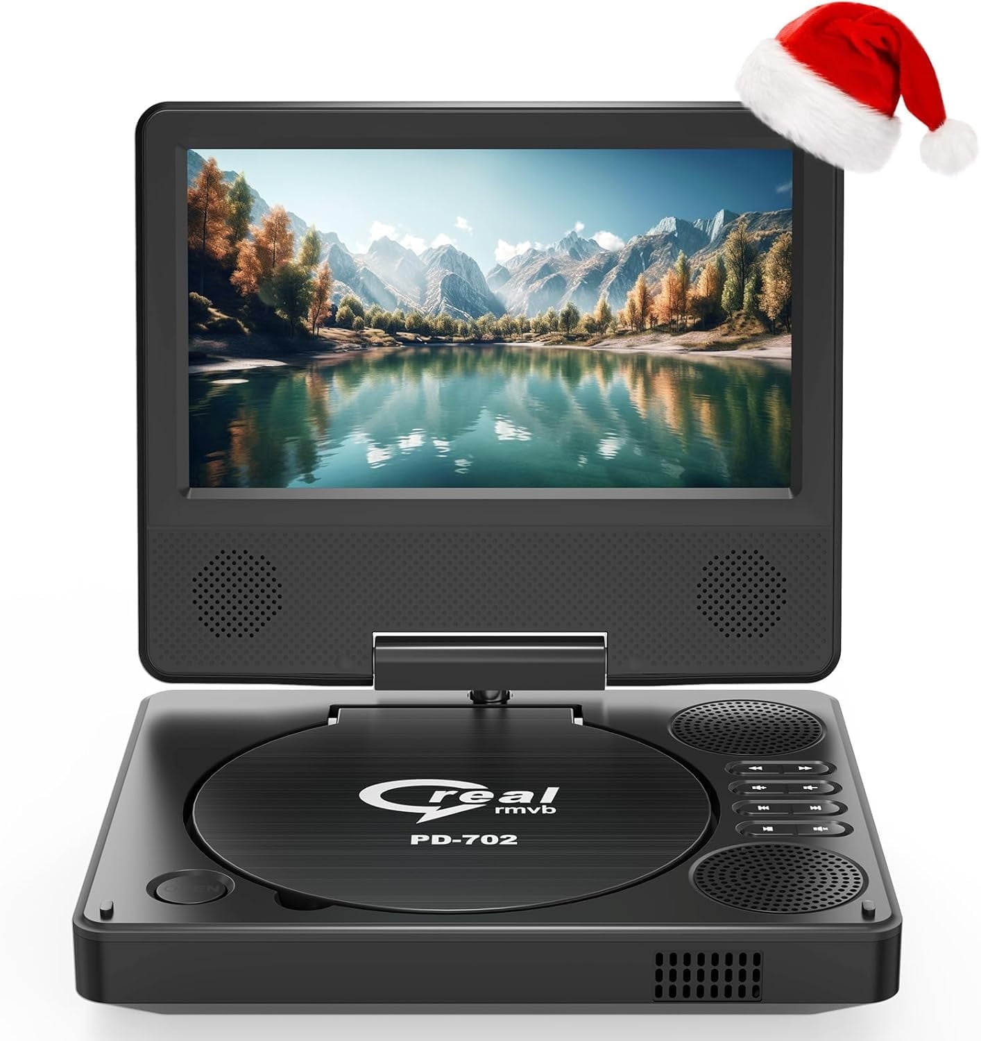 9.5" Portable DVD Player with 7.5" Swivel Display Screen, 5-Hour Built