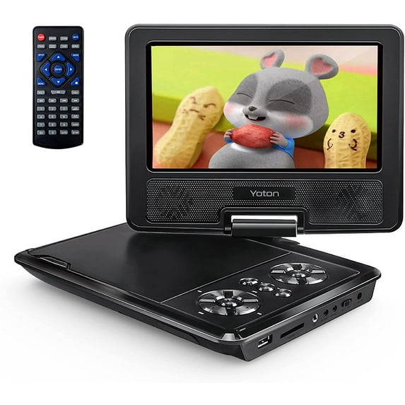 9.5" Portable DVD Player for Kids and Car, 7.5" Swivel HD Screen with 4-6 Hours Built-in y, Support Sync
